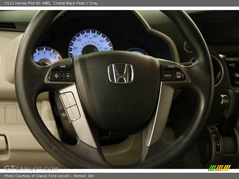 Crystal Black Pearl / Gray 2012 Honda Pilot EX 4WD