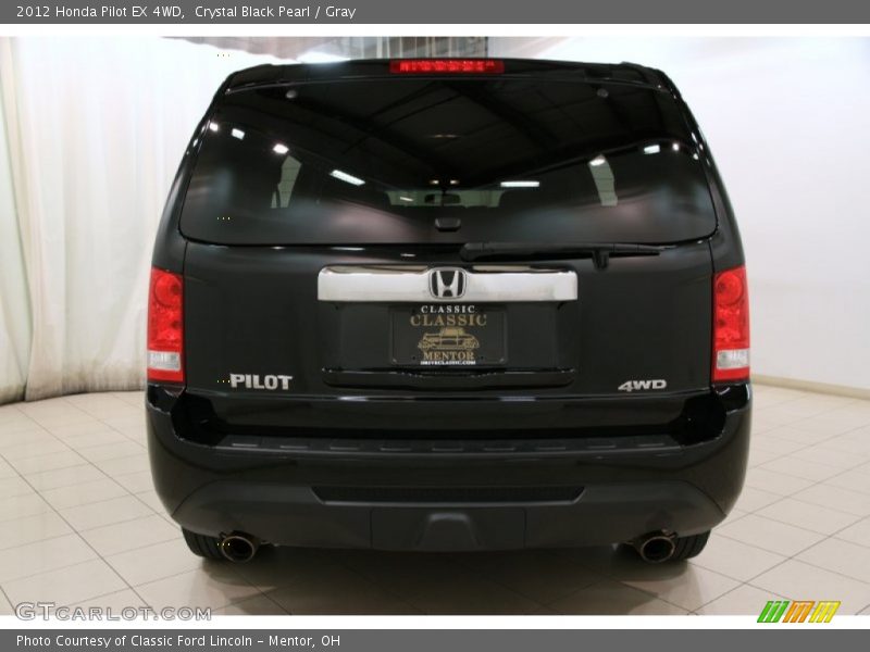 Crystal Black Pearl / Gray 2012 Honda Pilot EX 4WD