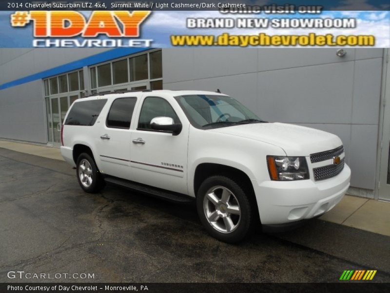 Summit White / Light Cashmere/Dark Cashmere 2014 Chevrolet Suburban LTZ 4x4