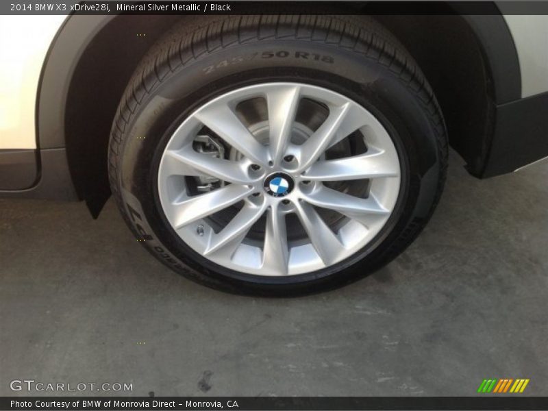 Mineral Silver Metallic / Black 2014 BMW X3 xDrive28i