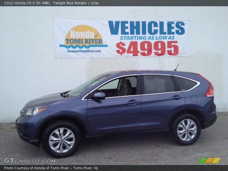 Twilight Blue Metallic / Gray 2012 Honda CR-V EX 4WD