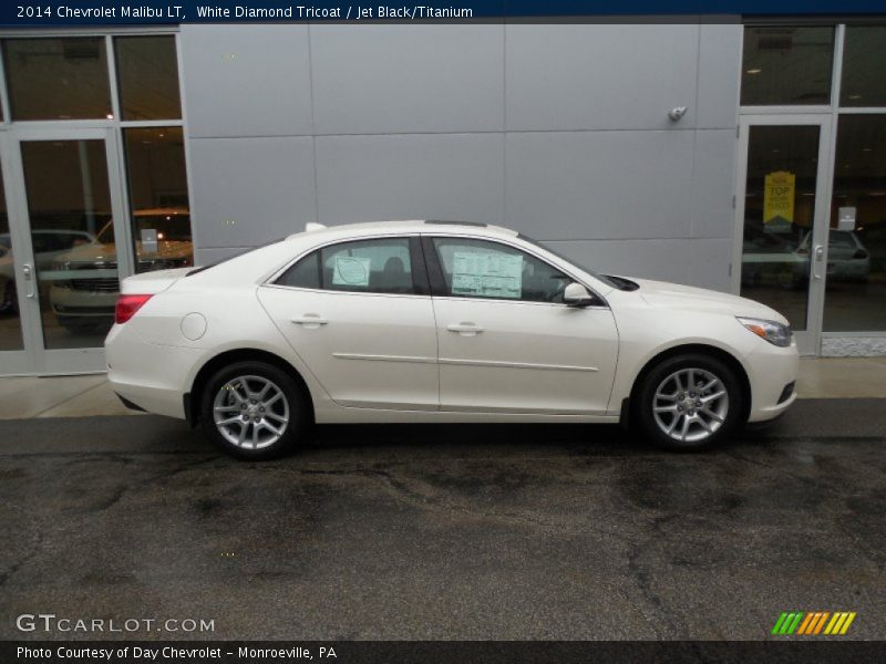 White Diamond Tricoat / Jet Black/Titanium 2014 Chevrolet Malibu LT
