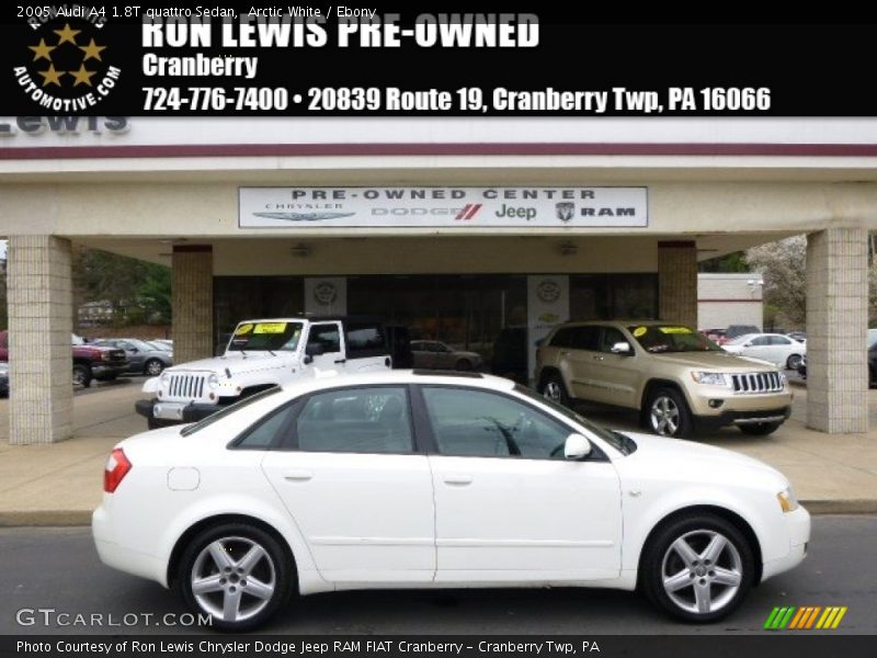 Arctic White / Ebony 2005 Audi A4 1.8T quattro Sedan