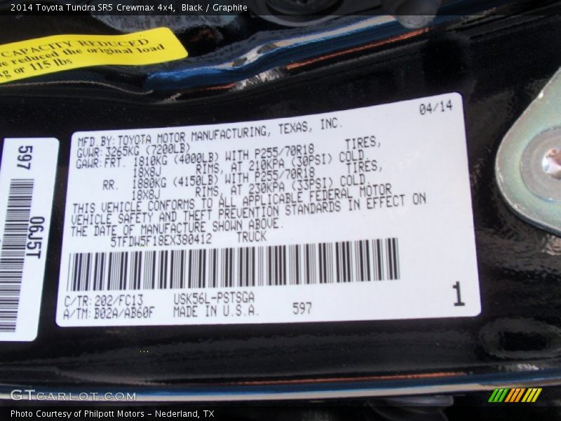 Black / Graphite 2014 Toyota Tundra SR5 Crewmax 4x4