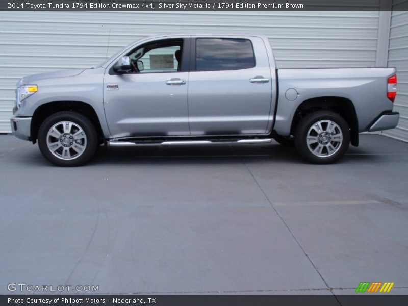 Silver Sky Metallic / 1794 Edition Premium Brown 2014 Toyota Tundra 1794 Edition Crewmax 4x4