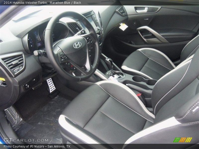 Marathon Blue / Black 2014 Hyundai Veloster Turbo