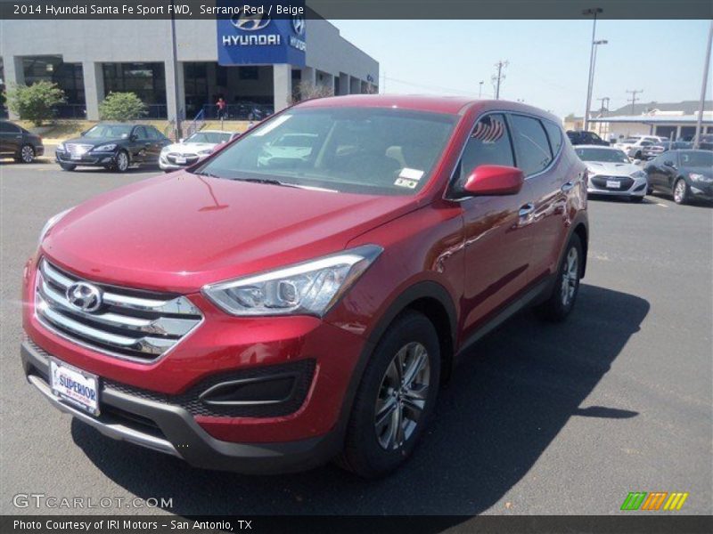 Serrano Red / Beige 2014 Hyundai Santa Fe Sport FWD