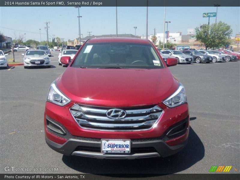Serrano Red / Beige 2014 Hyundai Santa Fe Sport FWD