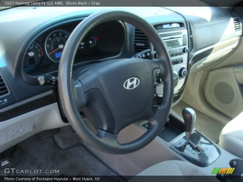 Ebony Black / Gray 2007 Hyundai Santa Fe GLS 4WD