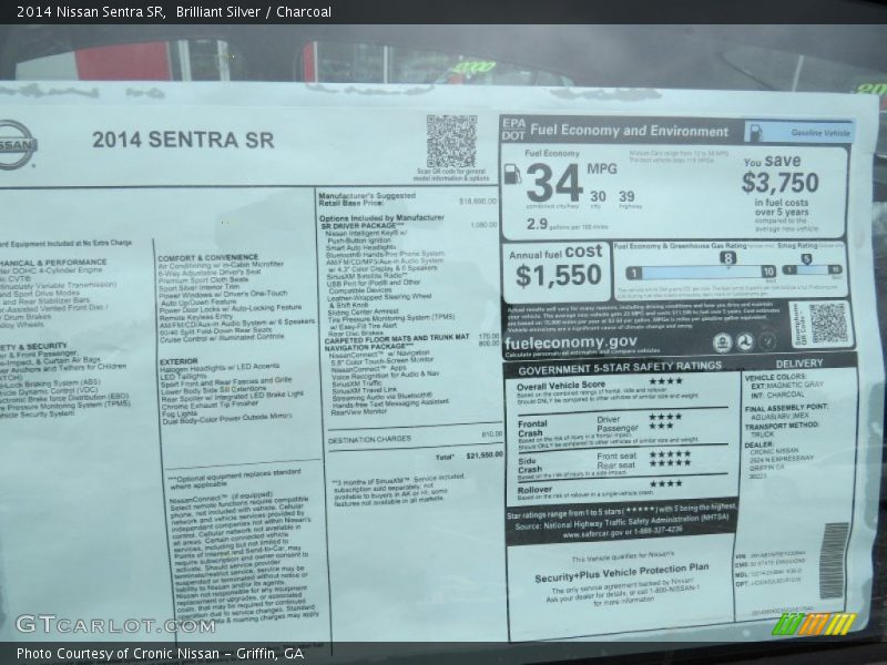 Brilliant Silver / Charcoal 2014 Nissan Sentra SR