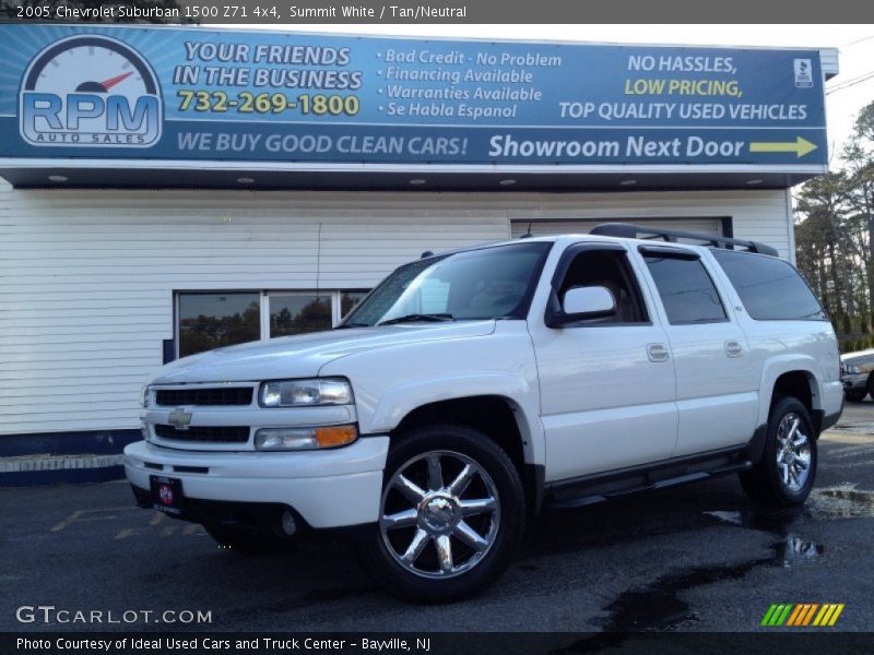 Summit White / Tan/Neutral 2005 Chevrolet Suburban 1500 Z71 4x4