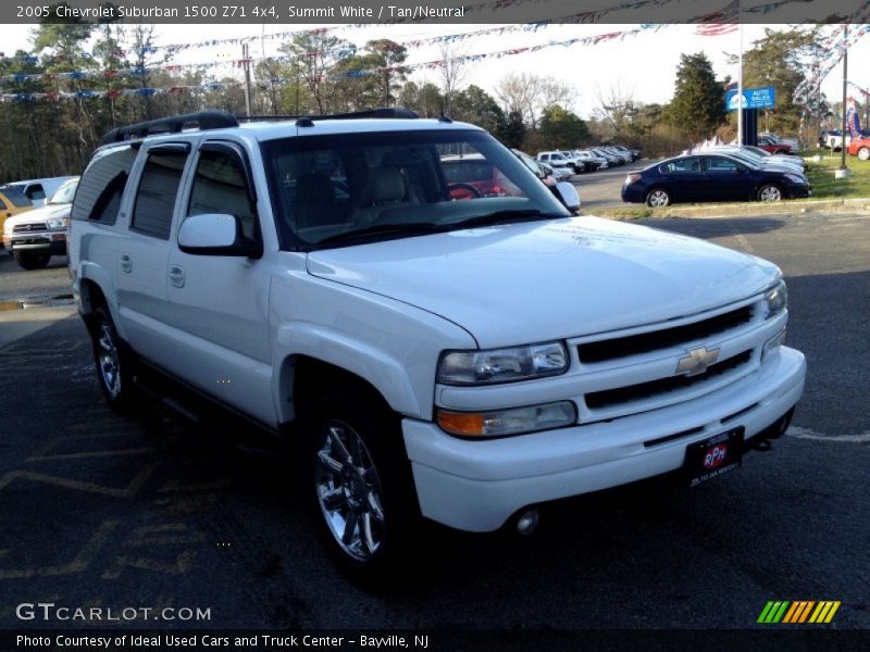 Summit White / Tan/Neutral 2005 Chevrolet Suburban 1500 Z71 4x4