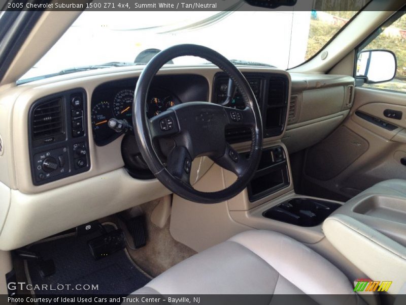 Summit White / Tan/Neutral 2005 Chevrolet Suburban 1500 Z71 4x4