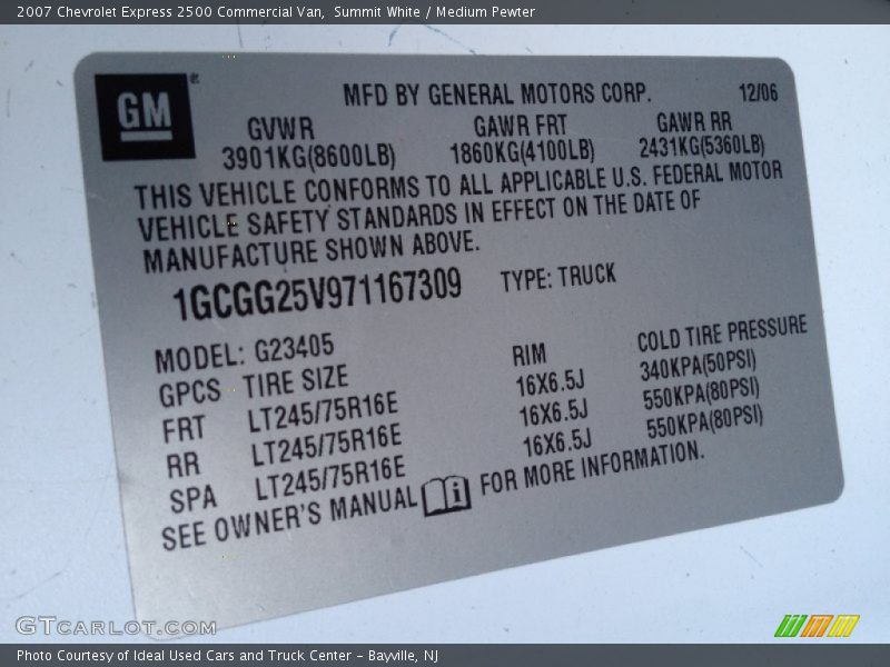 Summit White / Medium Pewter 2007 Chevrolet Express 2500 Commercial Van