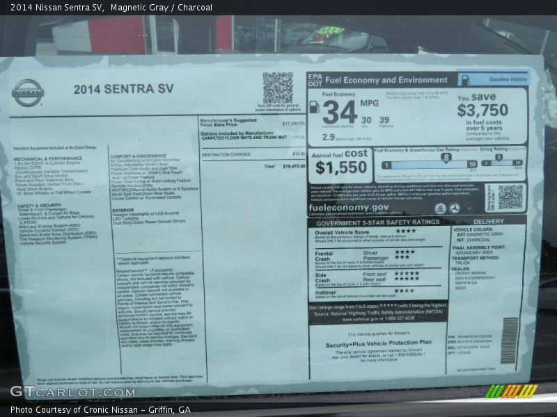 Magnetic Gray / Charcoal 2014 Nissan Sentra SV