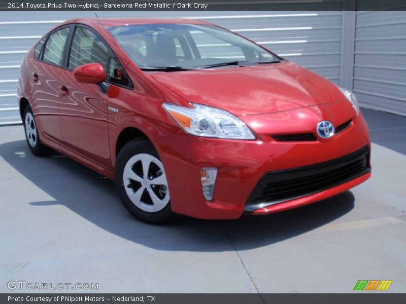 Barcelona Red Metallic / Dark Gray 2014 Toyota Prius Two Hybrid