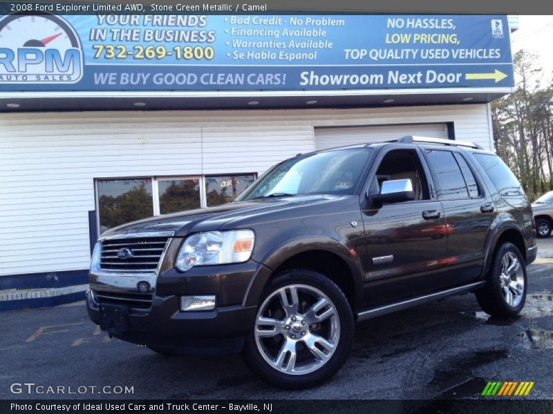 Stone Green Metallic / Camel 2008 Ford Explorer Limited AWD