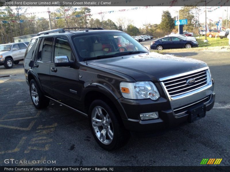 Stone Green Metallic / Camel 2008 Ford Explorer Limited AWD