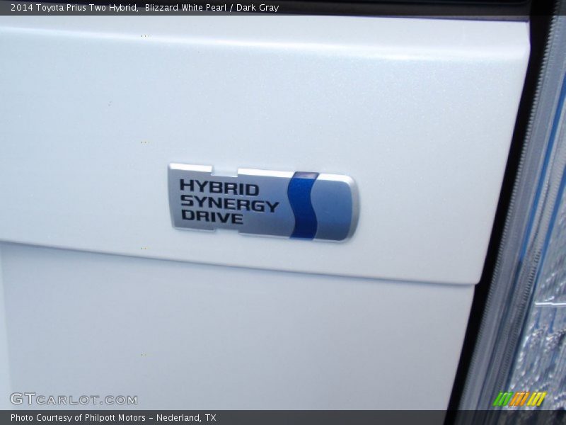 Blizzard White Pearl / Dark Gray 2014 Toyota Prius Two Hybrid