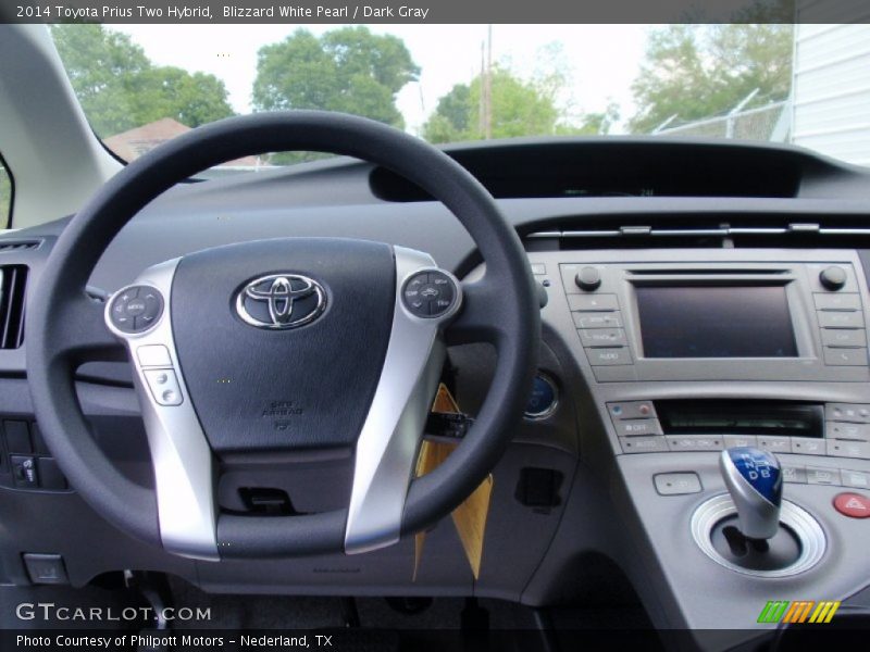 Blizzard White Pearl / Dark Gray 2014 Toyota Prius Two Hybrid