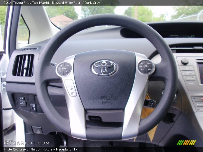 Blizzard White Pearl / Dark Gray 2014 Toyota Prius Two Hybrid