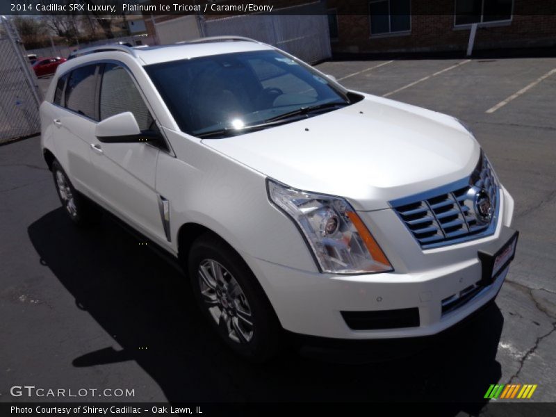 Platinum Ice Tricoat / Caramel/Ebony 2014 Cadillac SRX Luxury