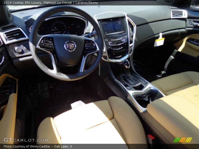 Platinum Ice Tricoat / Caramel/Ebony 2014 Cadillac SRX Luxury