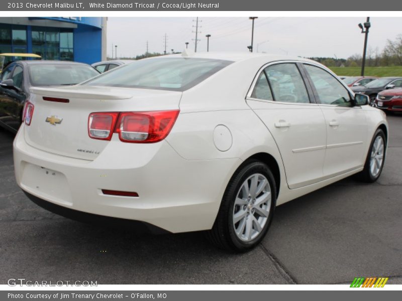 White Diamond Tricoat / Cocoa/Light Neutral 2013 Chevrolet Malibu LT