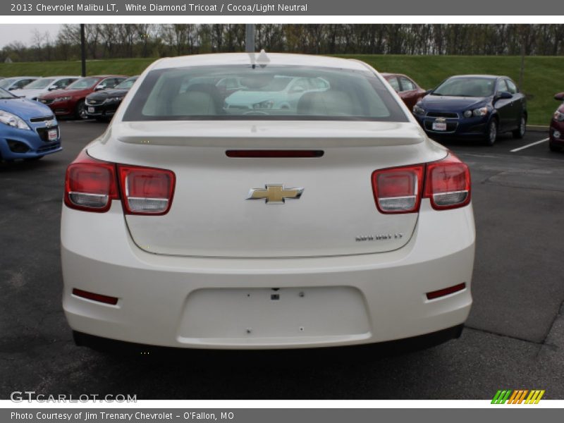 White Diamond Tricoat / Cocoa/Light Neutral 2013 Chevrolet Malibu LT