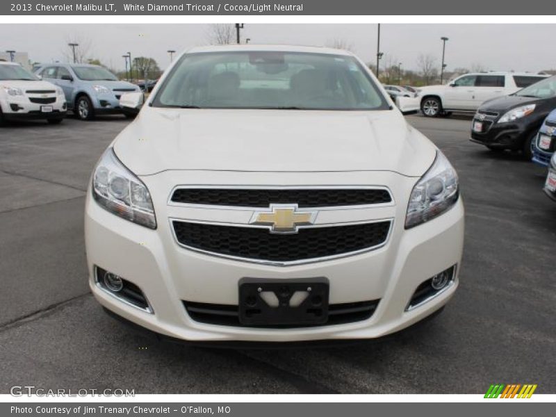 White Diamond Tricoat / Cocoa/Light Neutral 2013 Chevrolet Malibu LT