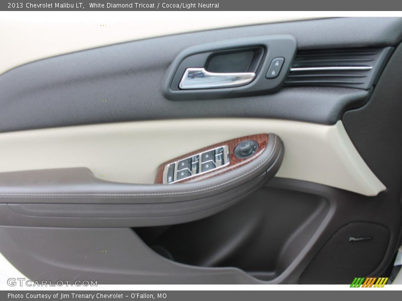 White Diamond Tricoat / Cocoa/Light Neutral 2013 Chevrolet Malibu LT