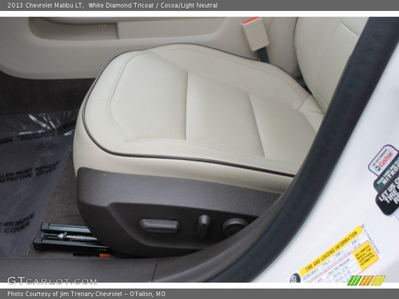 White Diamond Tricoat / Cocoa/Light Neutral 2013 Chevrolet Malibu LT