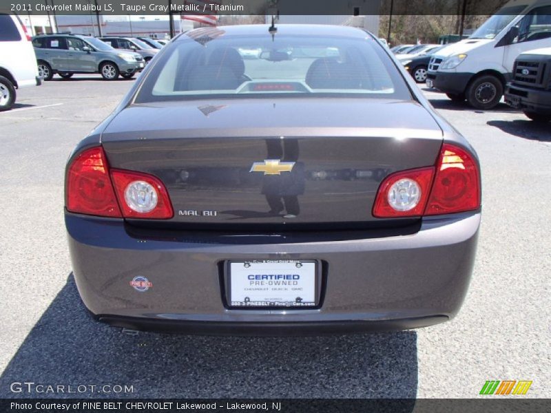 Taupe Gray Metallic / Titanium 2011 Chevrolet Malibu LS