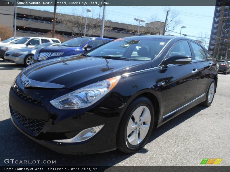 Black Onyx Pearl / Gray 2013 Hyundai Sonata Hybrid Limited