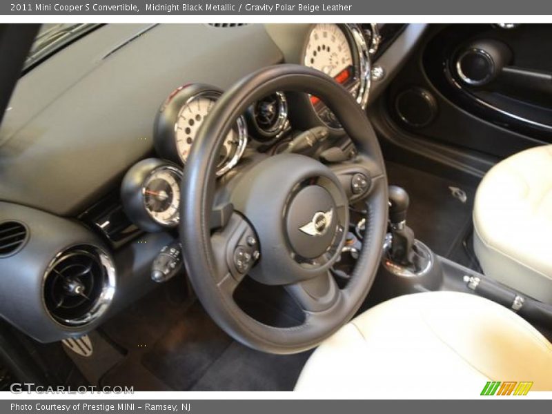 Midnight Black Metallic / Gravity Polar Beige Leather 2011 Mini Cooper S Convertible