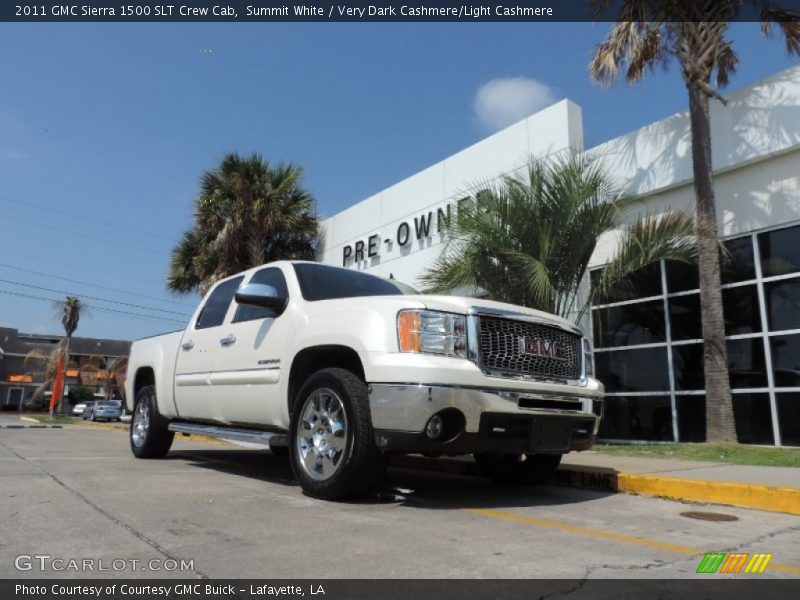 Summit White / Very Dark Cashmere/Light Cashmere 2011 GMC Sierra 1500 SLT Crew Cab