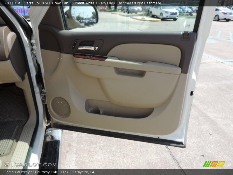 Summit White / Very Dark Cashmere/Light Cashmere 2011 GMC Sierra 1500 SLT Crew Cab