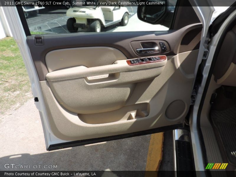 Summit White / Very Dark Cashmere/Light Cashmere 2011 GMC Sierra 1500 SLT Crew Cab