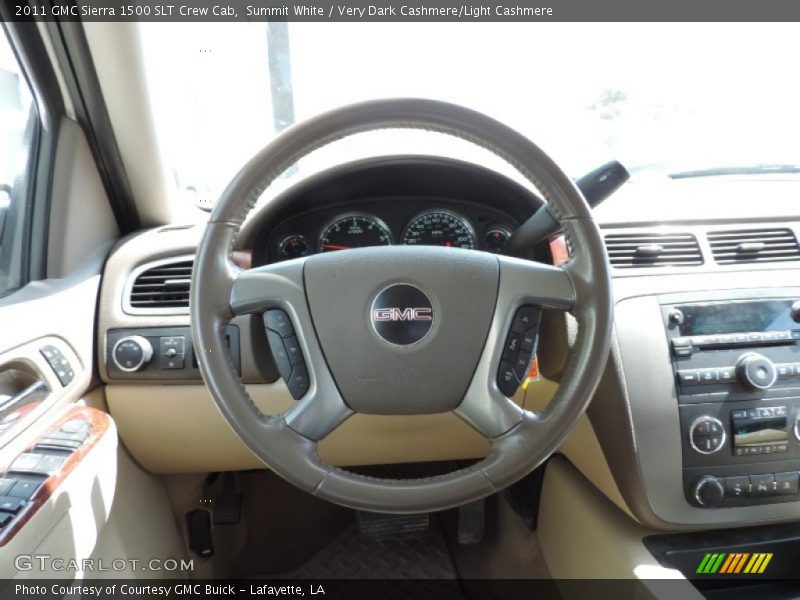 Summit White / Very Dark Cashmere/Light Cashmere 2011 GMC Sierra 1500 SLT Crew Cab