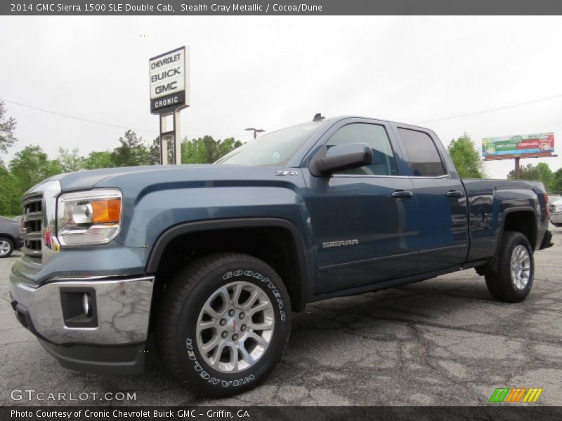 Stealth Gray Metallic / Cocoa/Dune 2014 GMC Sierra 1500 SLE Double Cab