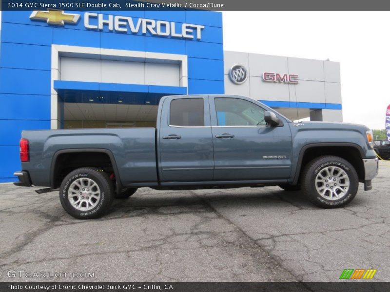 Stealth Gray Metallic / Cocoa/Dune 2014 GMC Sierra 1500 SLE Double Cab