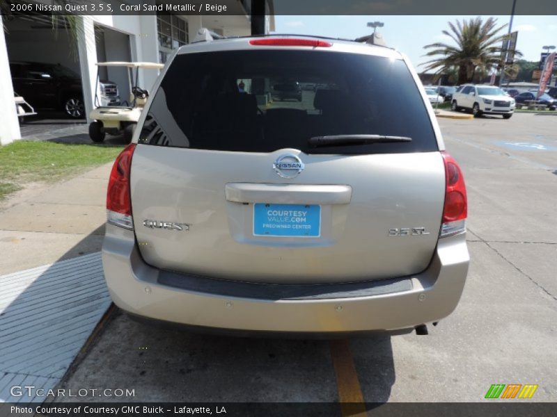 Coral Sand Metallic / Beige 2006 Nissan Quest 3.5 S