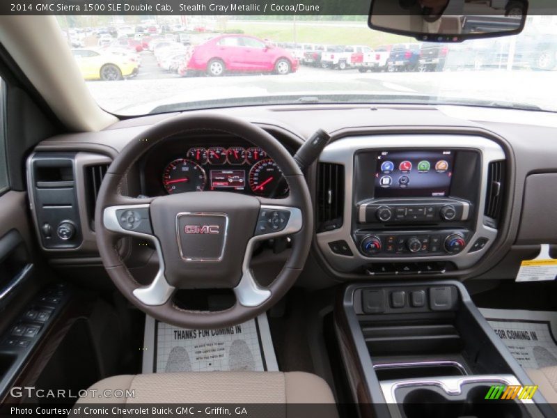 Stealth Gray Metallic / Cocoa/Dune 2014 GMC Sierra 1500 SLE Double Cab