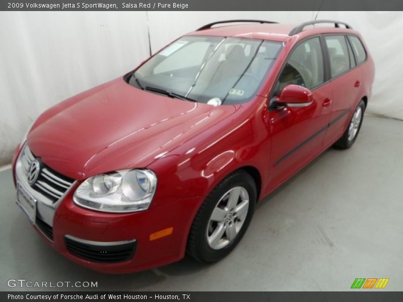 Salsa Red / Pure Beige 2009 Volkswagen Jetta S SportWagen
