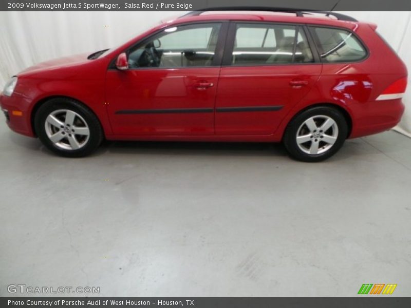 Salsa Red / Pure Beige 2009 Volkswagen Jetta S SportWagen