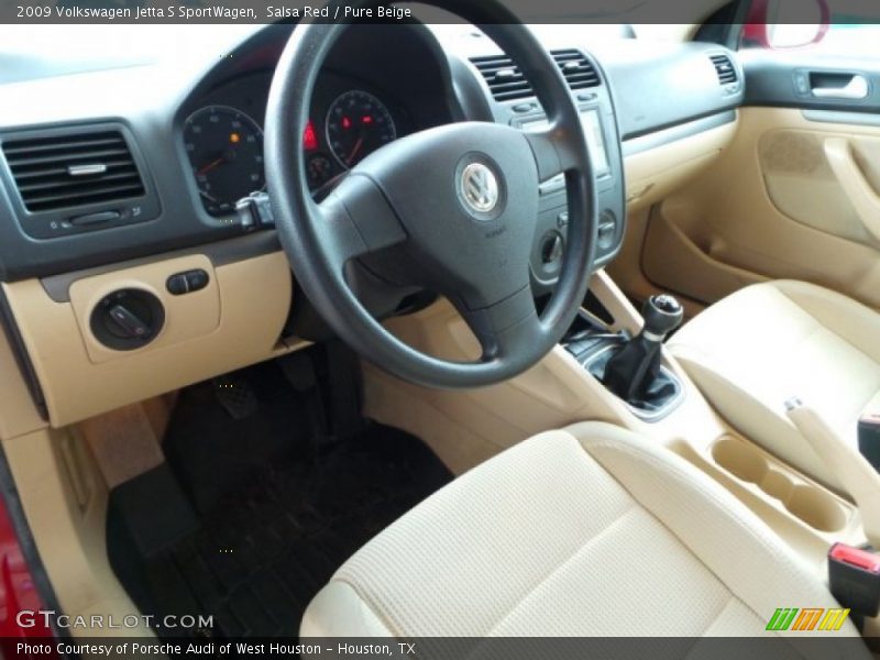 Salsa Red / Pure Beige 2009 Volkswagen Jetta S SportWagen