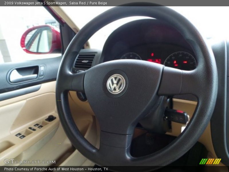 Salsa Red / Pure Beige 2009 Volkswagen Jetta S SportWagen