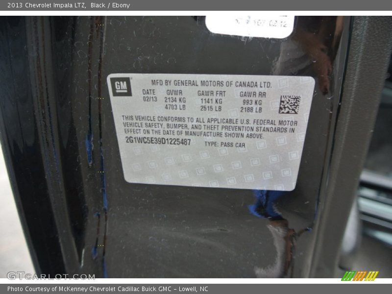 Black / Ebony 2013 Chevrolet Impala LTZ