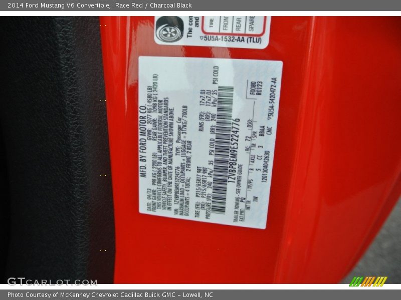 Race Red / Charcoal Black 2014 Ford Mustang V6 Convertible