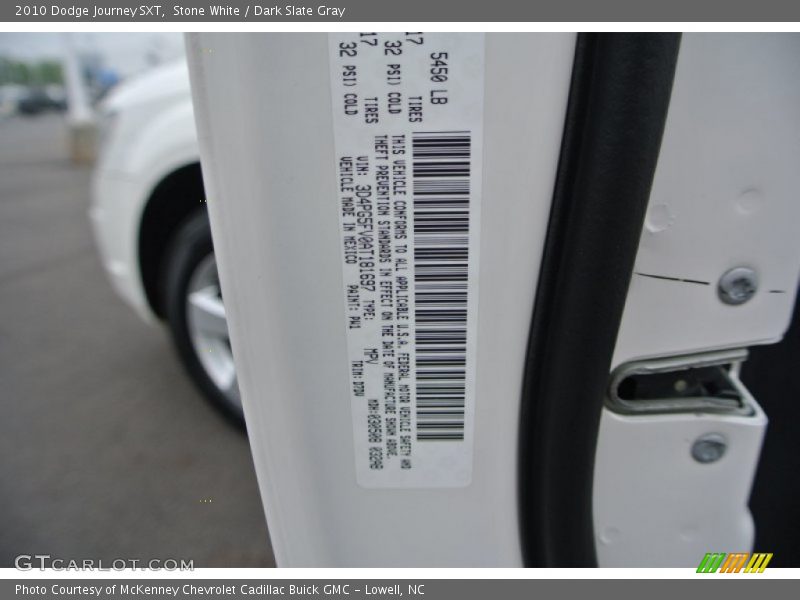 Stone White / Dark Slate Gray 2010 Dodge Journey SXT